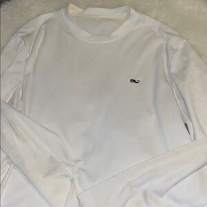 Cream and White Long Sleeve Shirt Vineyard Vines brand size L